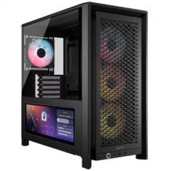 Corsair FRAME 4000D LCD RS PC korpusas, Midi-Tower, ATX, ARGB, grūdintas stiklas - juodas