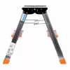 Sulenkiamos kopėčios Krause Treppy Silver 130020 – aliuminis, 2 laipteliai, 150 kg talpa, sulankstytos 55×20 cm, svoris 2 kg