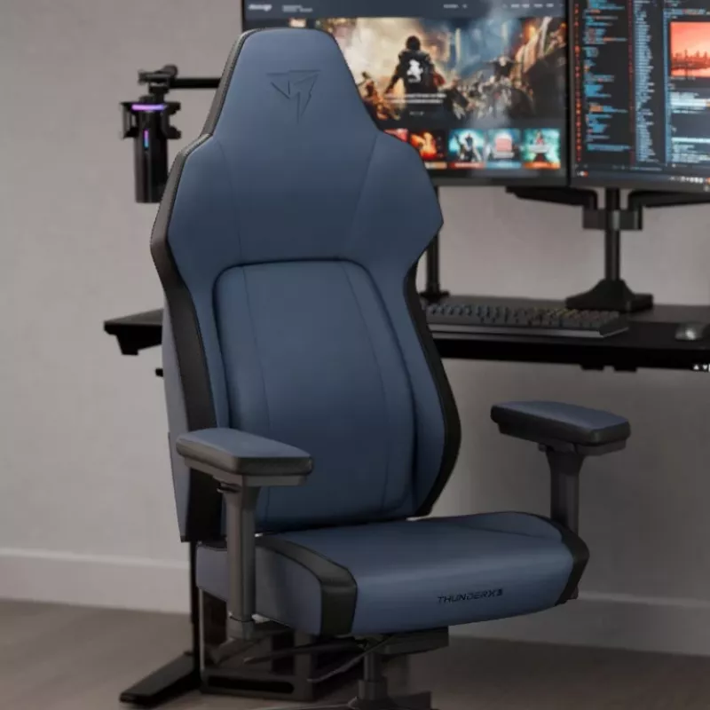 Žaidimų kėdė Thunder X3 TEGC-2071101.B1 – ergonomiška moderni mėlyna, reguliuojamas aukštis ir atlošas
