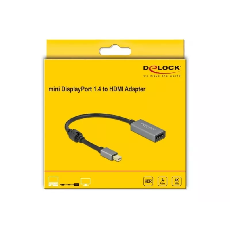 Aktyvus mini DisplayPort 1.4 į HDMI adapteris DeLOCK 66570