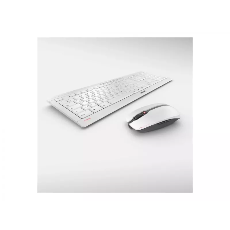 Belaidis klaviatūros ir pelės rinkinys CHERRY Stream Desktop Recharge, QWERTZ, vokiškas išdėstymas, pilka