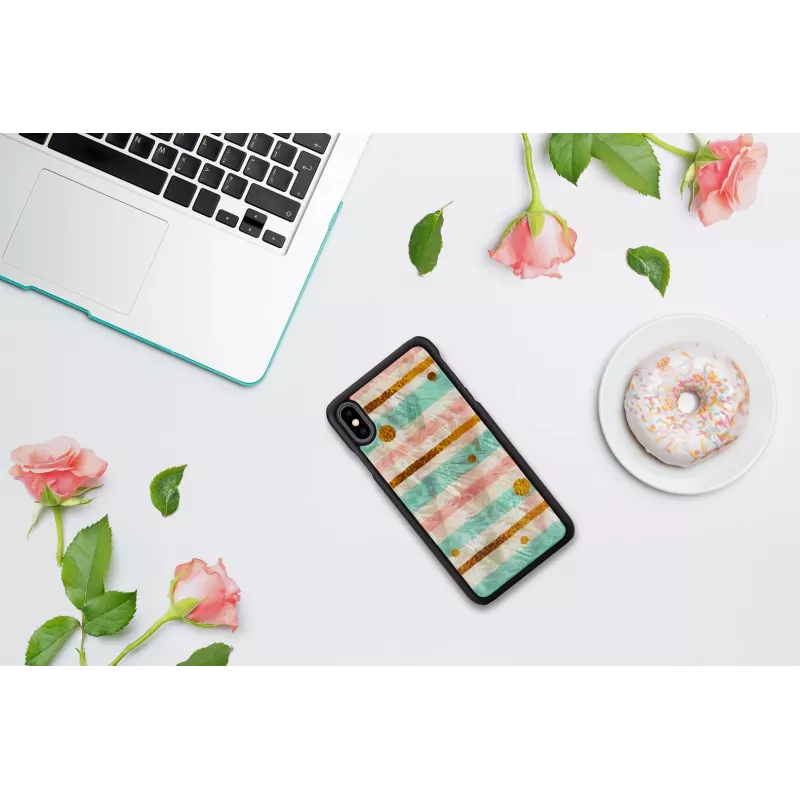 Apsauginis dėklas išmaniajam telefonui iKins iPhone XS Max Pop Mint Black, kietas korpusas su pakeltais kraštais