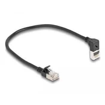 Tinklo kabelis DeLOCK RJ45 Cat.6A 0,25m Juodas