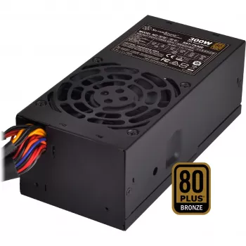 SilverStone TFX Series SST-TX300 - Maitinimo blokas (vidinis) - TFX12V / ATX12V 2,4 - 80 PLUS Bronze - AC 100-240 V - 300 W - aktyvus PFC - Juodas (SST-TX300)