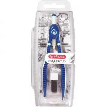 Tušinukas Herlitz my.pen Blue White, maksimalus skersmuo 17 cm, ilgis 163 mm