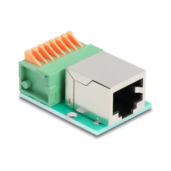 DeLOCK 90652 lyties keitiklis RJ45 8 kontaktų gnybtų blokas Žalia Sidabrinė