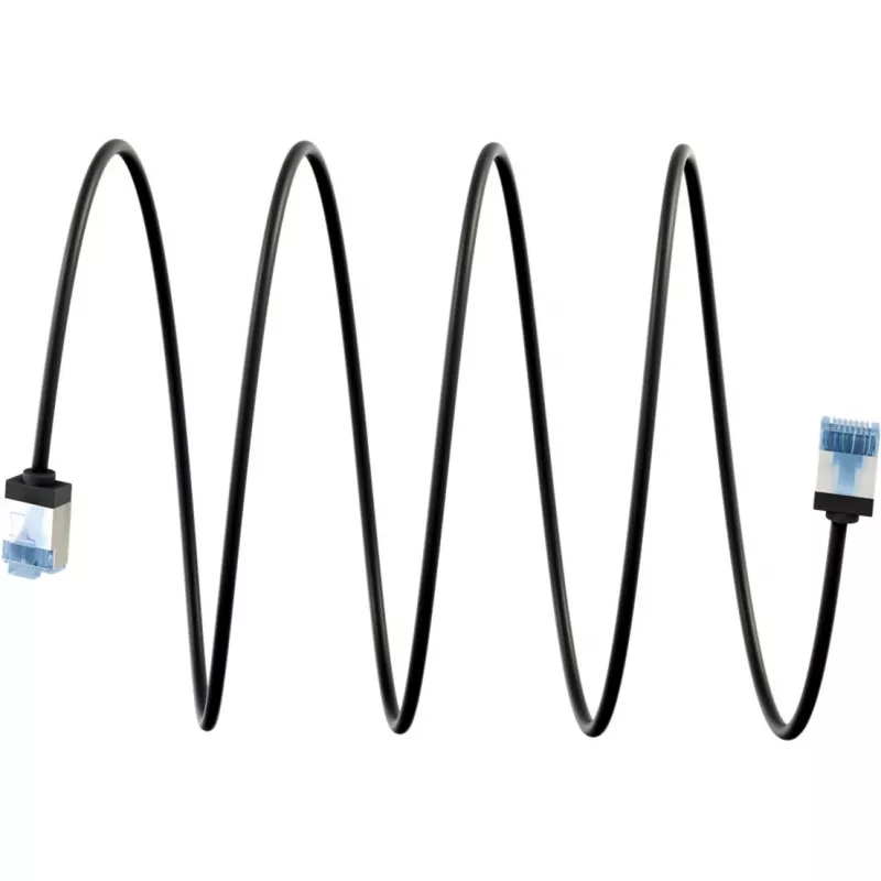 Goobay Ultra-Flexible CAT 6A Patch Cable slim U/FTP juodas - itin trumpas kištukas (74318)