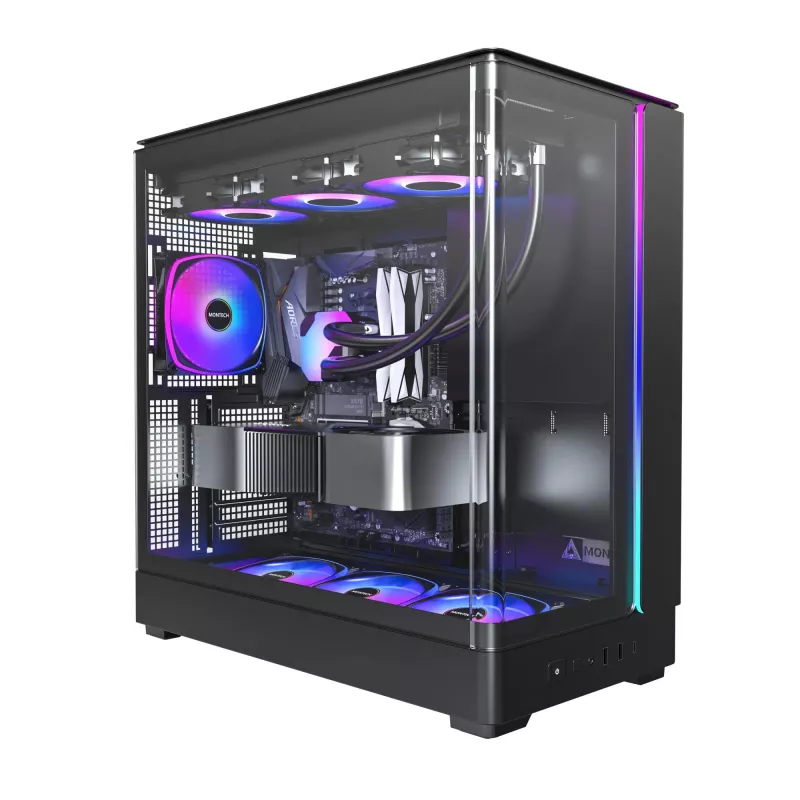 Kompiuterio korpusas Montech KING 45 PRO Black – micro ATX / Mini-ITX, Midi Tower