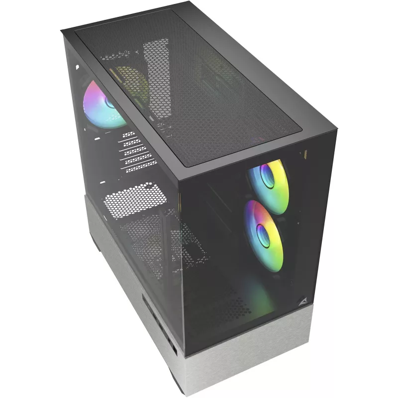 Sharkoon MK7 ARGB mATX korpusas su 2x stiklo panelėmis