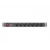 Lanberg PDU-07F-0200-IEC-BK 1U 10A 2m 7x Schuko lizdų maitinimo skirstytuvas (PDU) 19 inch