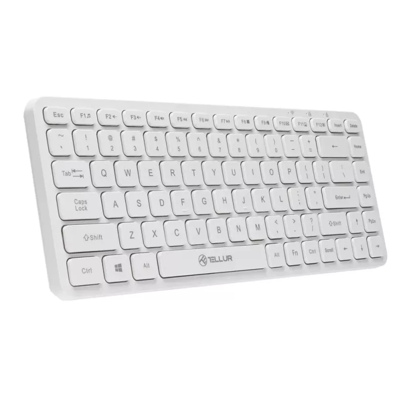 Belaidė klaviatūra Tellur TLL491241 Mini White – kompaktiškas sprendimas tvarkingam darbalaukiui