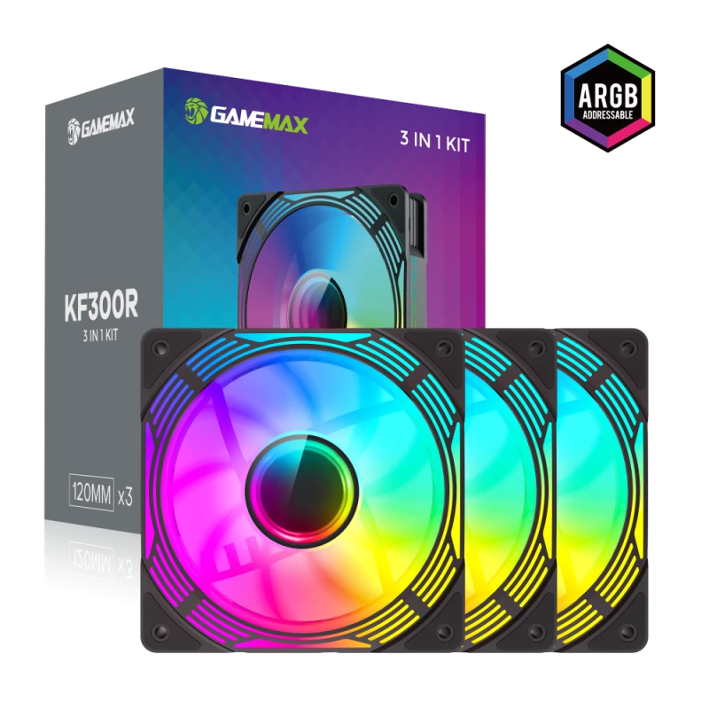 Gamemax KF300R BK korpuso ventiliatorius, juodas