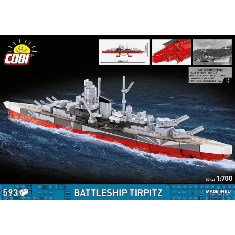 Konstruktorius Cobi Battleship Tirpitz 593 detalės