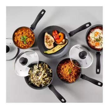 Keptuvių rinkinys 5 vnt. Russell Hobbs Metallic Marble RH02814EU7 – nelipni danga, įvairūs dydžiai