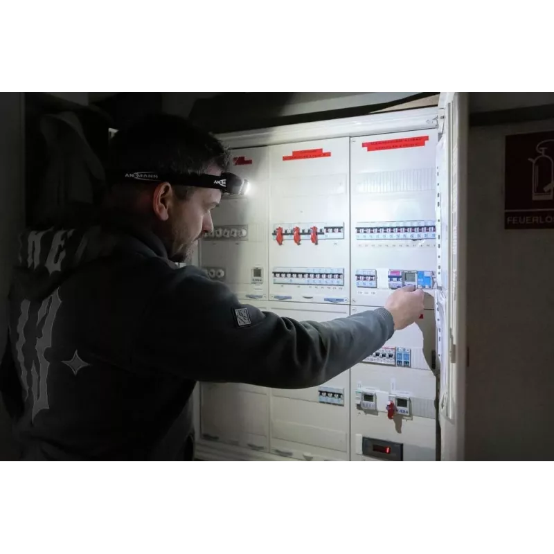 Ansmann HD450FRS juoda, pilka galvos juostos LED žibintuvėlis