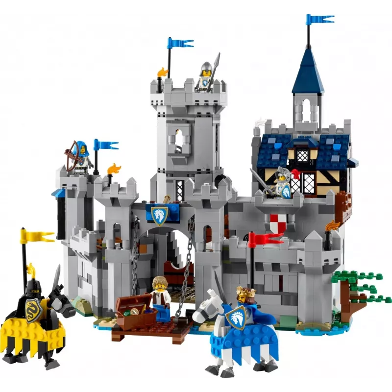 LEGO Creator 3-in-1 Viduramžių riterio pilies statybos rinkinys 31168 — 1371 detalė, 6 minifigūrėlės, nuo 9 metų
