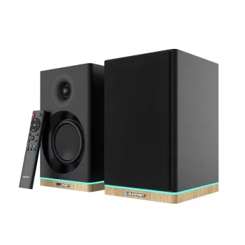 Lentyniniai garsiakalbiai Teac BS-60BK LED Juodi – Bluetooth, 2×90 W, RCA, USB, optinis, basrefleksinis, nuotolinio valdymo pultas