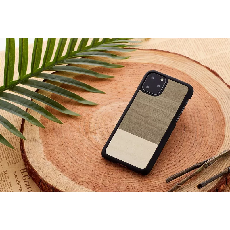 Apsauginis dėklas iš medžio ir polikarbonato iPhone 11 Pro Max – juodas