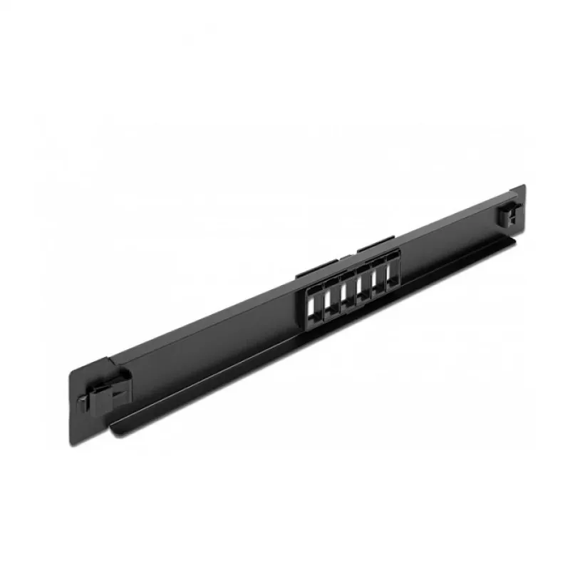 Patch panel DeLOCK 66820, 1U, 6x Keystone, metalinis, juodas