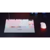 Mechaninė žaidimų klaviatūra TKL STEELSERIES Apex Pro TKL Gen 3 White — US išdėstymas, RGB, reguliuojami jungikliai