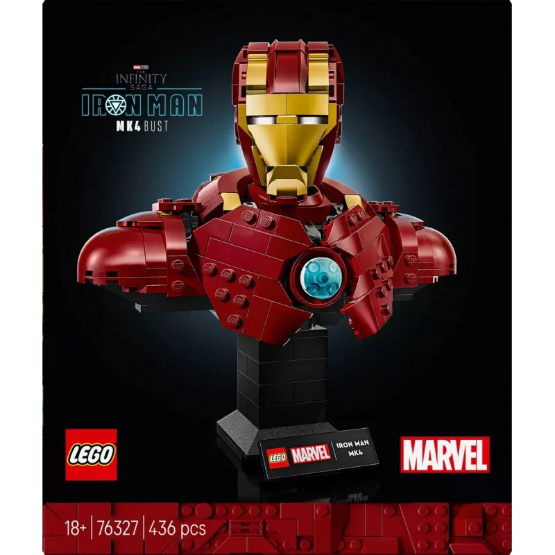 LEGO konstruktorius Marvel Super Heroes Geležinis žmogus MK4 3D modelis, 436 detalės, 1 minifigūrėlė, 18+