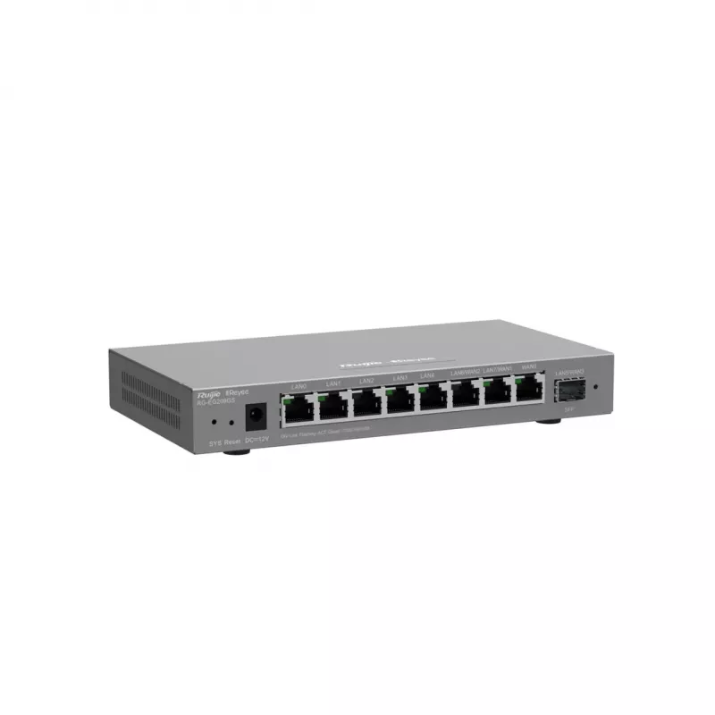 RUIJIE RG-EG209GS 9 prievadų Gigabit debesų valdomas maršrutizatorius su 8x Gigabit RJ-45 ir 1x SFP