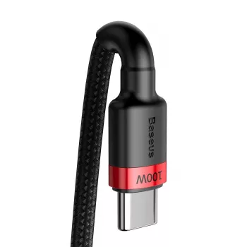 Baseus Cafule PD2.0 100W greito įkrovimo USB Type-C laidas (20V 5A) 2m Raudonas+Juodas