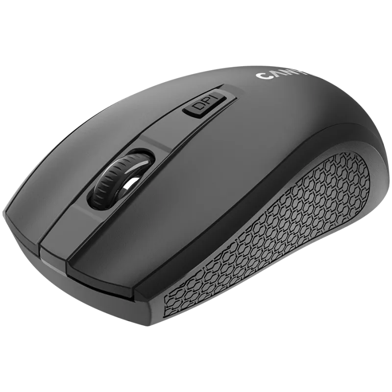Belaidė pelė CANYON MW-7, 2.4 GHz, 6 mygtukai, DPI 800/1200/1600, su 1 AA baterija, 110×60×37 mm, 58 g, juoda