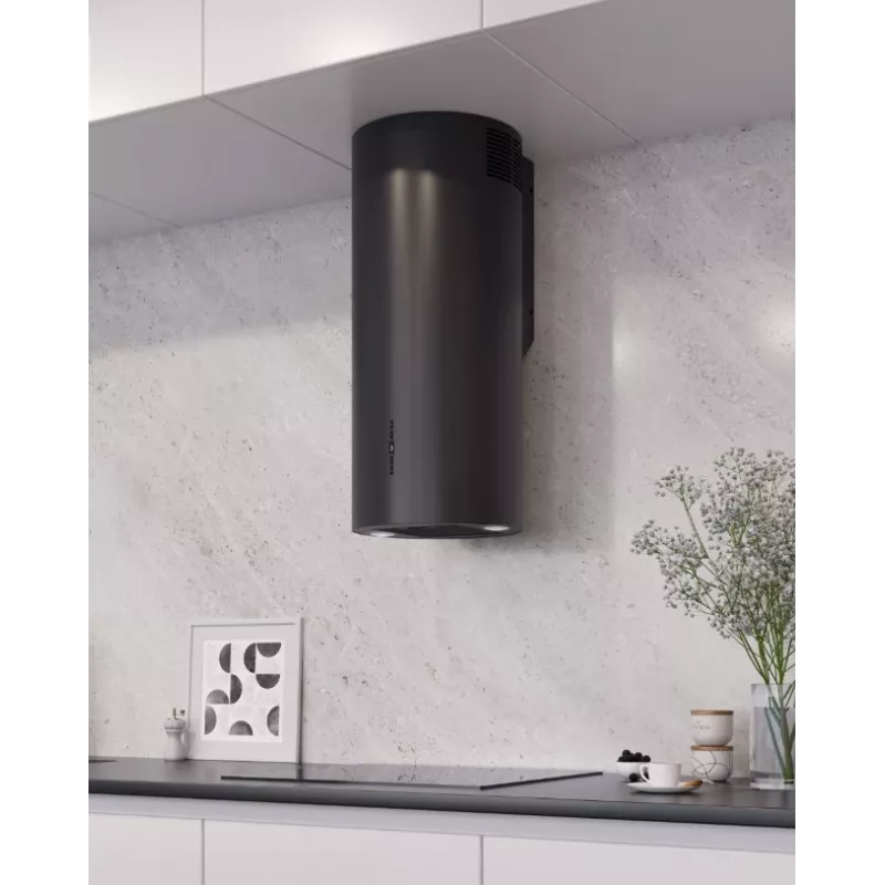 Įmontuojamas gartraukis MAAN ELBA 2 W 731 BLACK, šalinamas/cirkuliacinis, aliumininis riebalų filtras, 4 greičiai, 61 dB