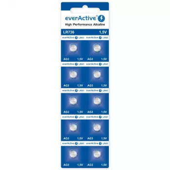 Šarminė vienkartinė mygtukinė baterija everActive EVAG3 LR41 1,5V – pakuotė 10 vnt.