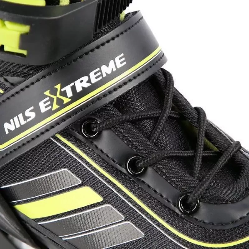 Nils Extreme NH18191 2IN1 riedučiai BLACK/LIME dydis M (34-38) su keičiamomis ledo ritulio pačiūžomis