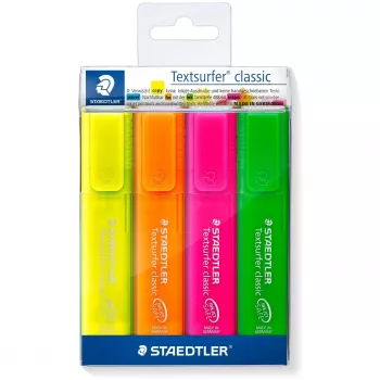 Markeris Staedtler 364 P WP4 kaltinis antgalis Žalia Oranžinė Rožinė Geltona