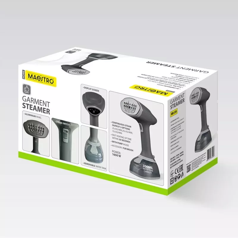 Garų generatorius Maestro MR-358 1600 W, rankinis drabužių garintuvas vertikaliam garinimui