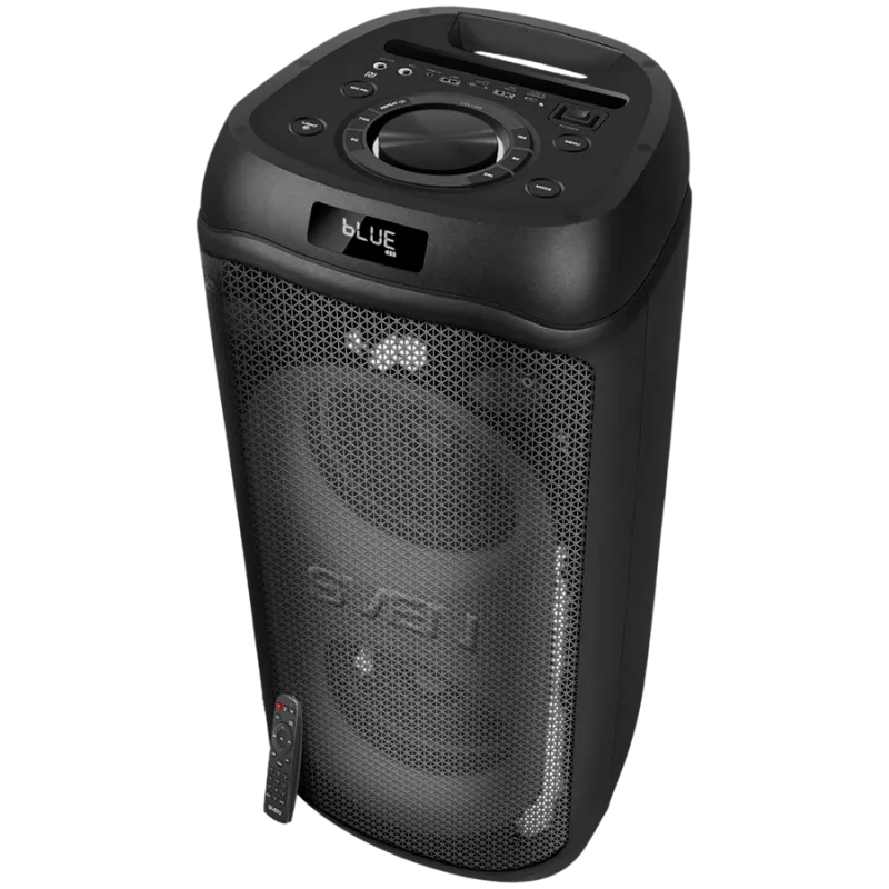 Garsiakalbis SVEN PS-1050, juodas (200W, TWS, Bluetooth, FM, USB, microSD, LED ekranas, 7200mAh)