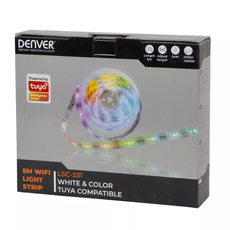 DENVER LSC-531 LED juosta 24W 2700-6500K RGB/šilta balta/šalta balta