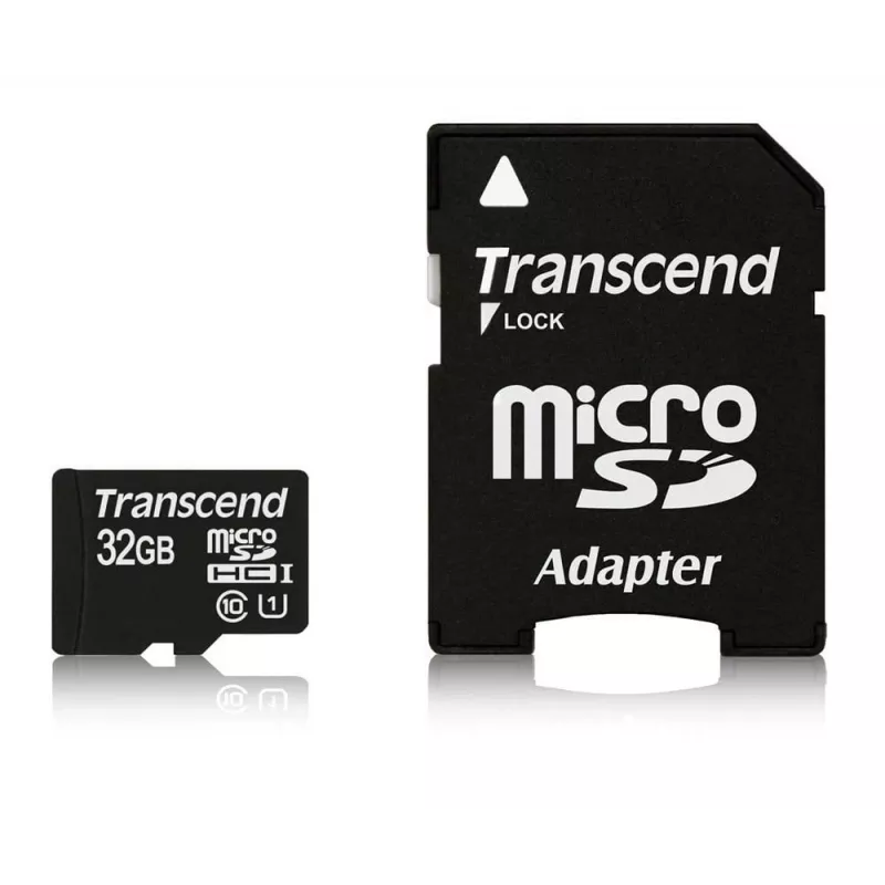Transcend TS32GUSDU1 32GB microSDHC Class 10 UHS-I atminties kortelė su adapteriu