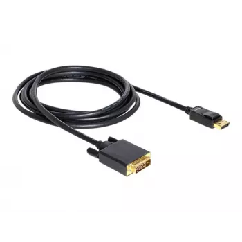 Delock Kabel DisplayPort 1.1 Stecker > DVI 24+1 Stecker Passiv 3 m schwarz (82592)