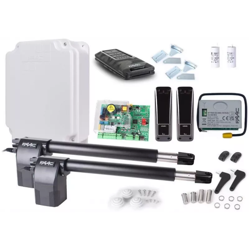 Vartų automatizavimo rinkinys FAAC 414 dvigubiems varstomiems vartams iki 8 m bendro pločio, modelis 5170223
