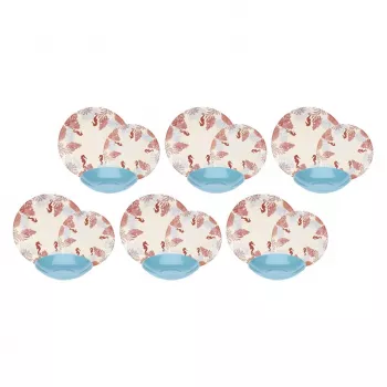 Valgomasis servizas Rose&Tulipani R18400TA18 6 asmenims, 18 dalių porcelianinis rinkinys