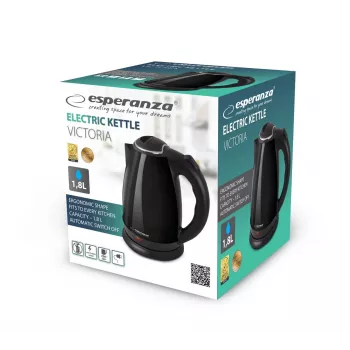 Elektrinis virdulys ESPERANZA EKK113K 1,8 L 1800 W, nerūdijantis plienas, juodas, belaidis