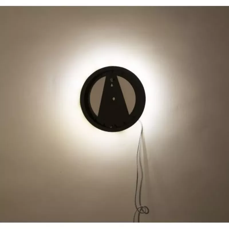 NeXtime Light It Up sieninis laikrodis 3094, Ø18.5 cm, LED apšvietimas, juodas