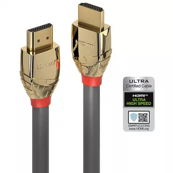 Lindy 5m Ultra High Speed HDMI kabelis, Gold Line, 5 m, HDMI A tipas (standartinis), HDMI A tipas (standartinis), pilka