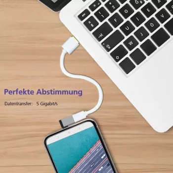 Adapteris Helos PREMIUM 288346 OTG USB-A (moteriška) į USB-C (vyriška) 3.1 stačiu kampu