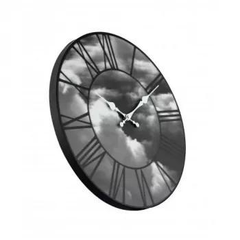 NeXtime klok 3037 Clouds, Ø39 cm, sieninis laikrodis, juodas