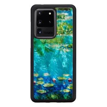 Apsauginis dėklas iKins Samsung Galaxy S20 Ultra – juodos vandens lelijos raštas
