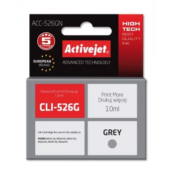 Activejet ACC-526GN rašalas (Canon CLI-526G pakaitalas; Supreme; 10 ml; pilka)
