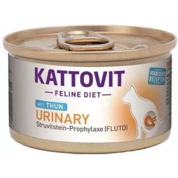 Šlapias kačių ėdalas KATTOVIT Feline Diet Urinary Tuna maišelis 85 g – šlapimo takų palaikymui