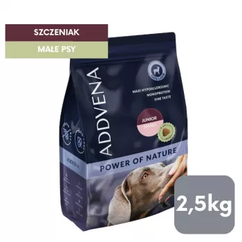 ADDVENA Power of Nature Junior Small Lamb sausas šunų ėdalas - 2,5 kg