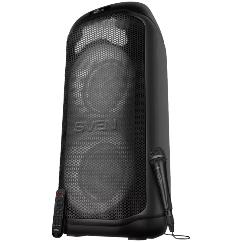 Garsiakalbis SVEN PS-1050, juodas (200W, TWS, Bluetooth, FM, USB, microSD, LED ekranas, 7200mAh)