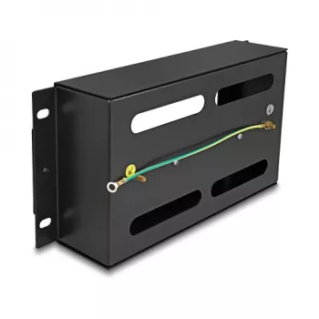 Rack aksesuaras DELOCK 67320 – metalinis uždengimo strypas, juodas, 1 vnt.